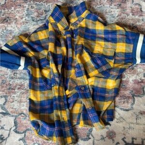Plaid Shirt in Blue and Yellow